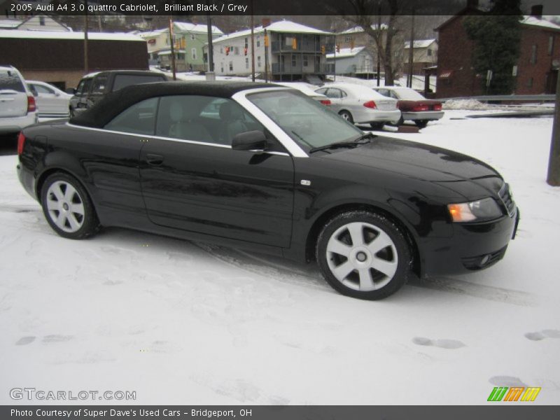 Brilliant Black / Grey 2005 Audi A4 3.0 quattro Cabriolet