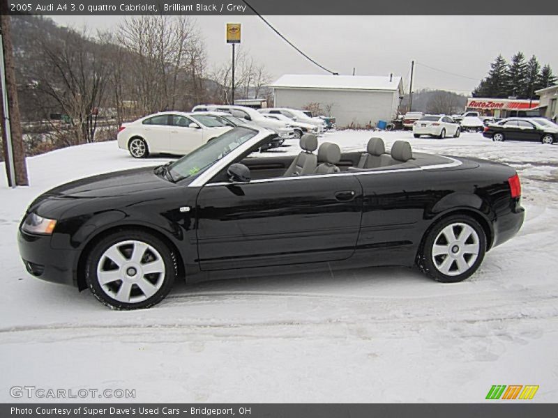 Brilliant Black / Grey 2005 Audi A4 3.0 quattro Cabriolet