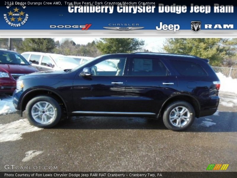 True Blue Pearl / Dark Graystone/Medium Graystone 2013 Dodge Durango Crew AWD