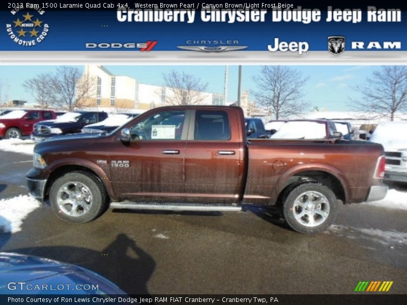 Western Brown Pearl / Canyon Brown/Light Frost Beige 2013 Ram 1500 Laramie Quad Cab 4x4