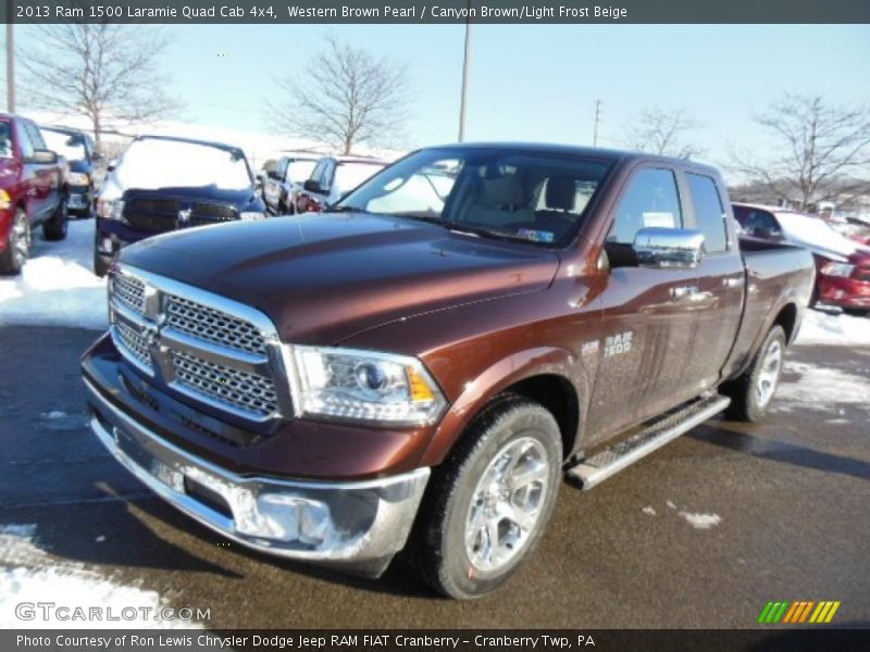 Western Brown Pearl / Canyon Brown/Light Frost Beige 2013 Ram 1500 Laramie Quad Cab 4x4