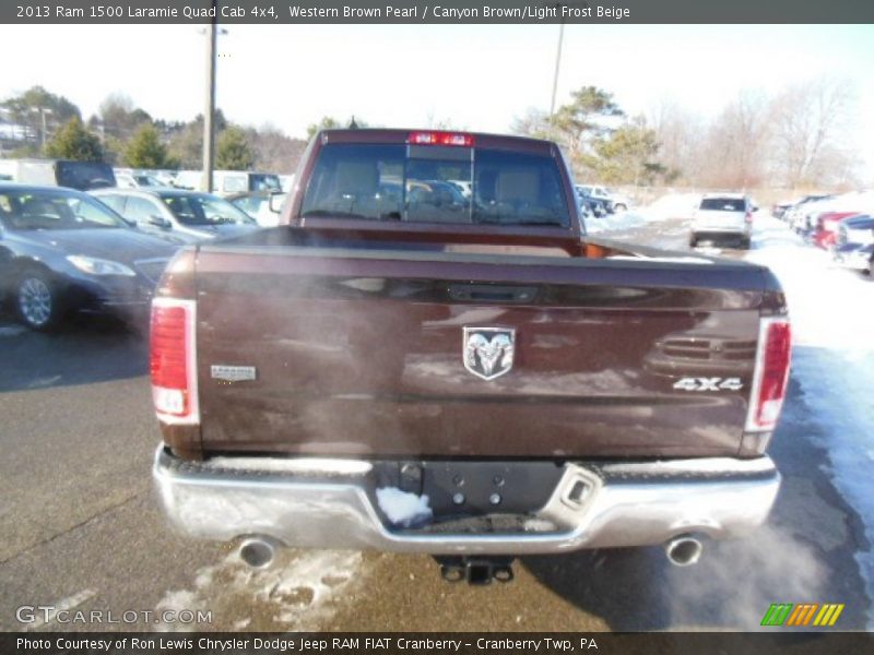 Western Brown Pearl / Canyon Brown/Light Frost Beige 2013 Ram 1500 Laramie Quad Cab 4x4