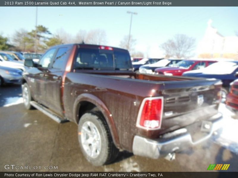 Western Brown Pearl / Canyon Brown/Light Frost Beige 2013 Ram 1500 Laramie Quad Cab 4x4