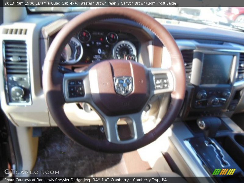 Western Brown Pearl / Canyon Brown/Light Frost Beige 2013 Ram 1500 Laramie Quad Cab 4x4