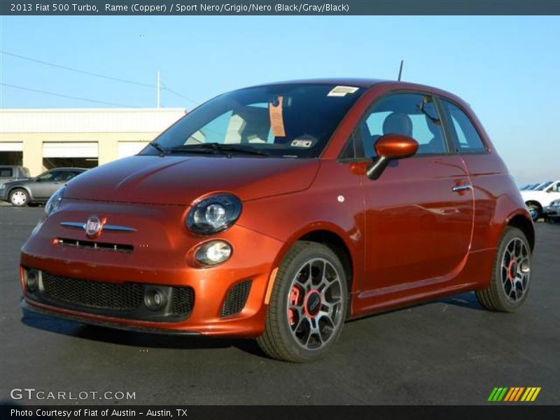 Rame (Copper) / Sport Nero/Grigio/Nero (Black/Gray/Black) 2013 Fiat 500 Turbo