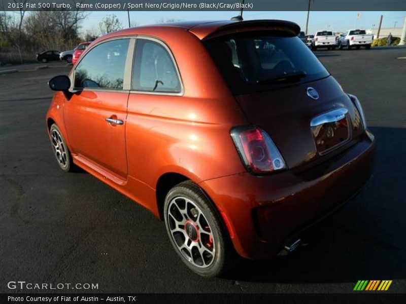 Rame (Copper) / Sport Nero/Grigio/Nero (Black/Gray/Black) 2013 Fiat 500 Turbo