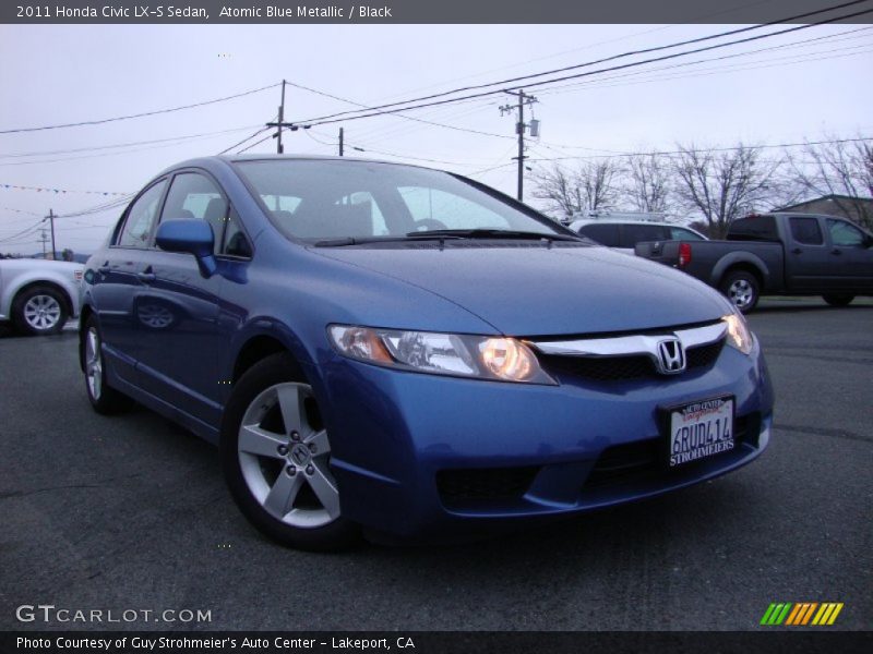 Atomic Blue Metallic / Black 2011 Honda Civic LX-S Sedan