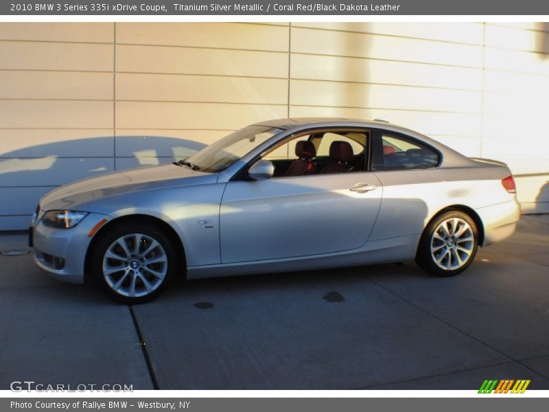 Titanium Silver Metallic / Coral Red/Black Dakota Leather 2010 BMW 3 Series 335i xDrive Coupe