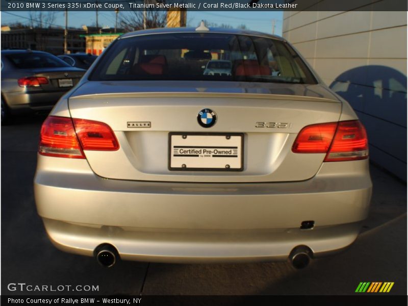 Titanium Silver Metallic / Coral Red/Black Dakota Leather 2010 BMW 3 Series 335i xDrive Coupe
