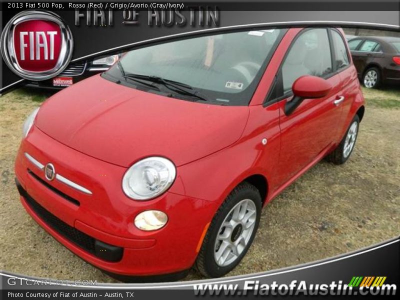 Rosso (Red) / Grigio/Avorio (Gray/Ivory) 2013 Fiat 500 Pop