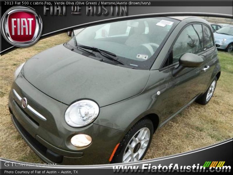 Verde Oliva (Olive Green) / Marrone/Avorio (Brown/Ivory) 2013 Fiat 500 c cabrio Pop