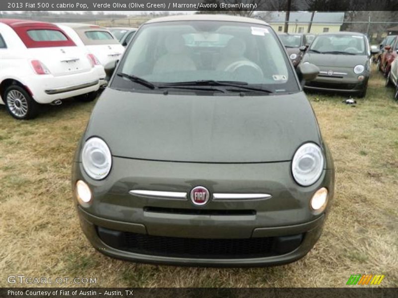 Verde Oliva (Olive Green) / Marrone/Avorio (Brown/Ivory) 2013 Fiat 500 c cabrio Pop