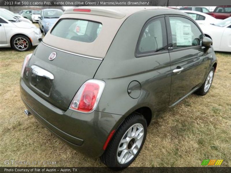 Verde Oliva (Olive Green) / Marrone/Avorio (Brown/Ivory) 2013 Fiat 500 c cabrio Pop