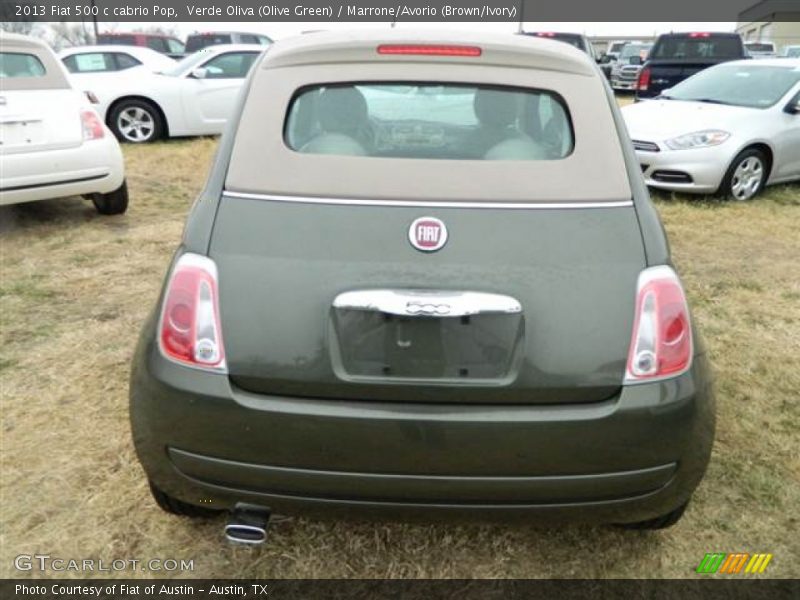 Verde Oliva (Olive Green) / Marrone/Avorio (Brown/Ivory) 2013 Fiat 500 c cabrio Pop