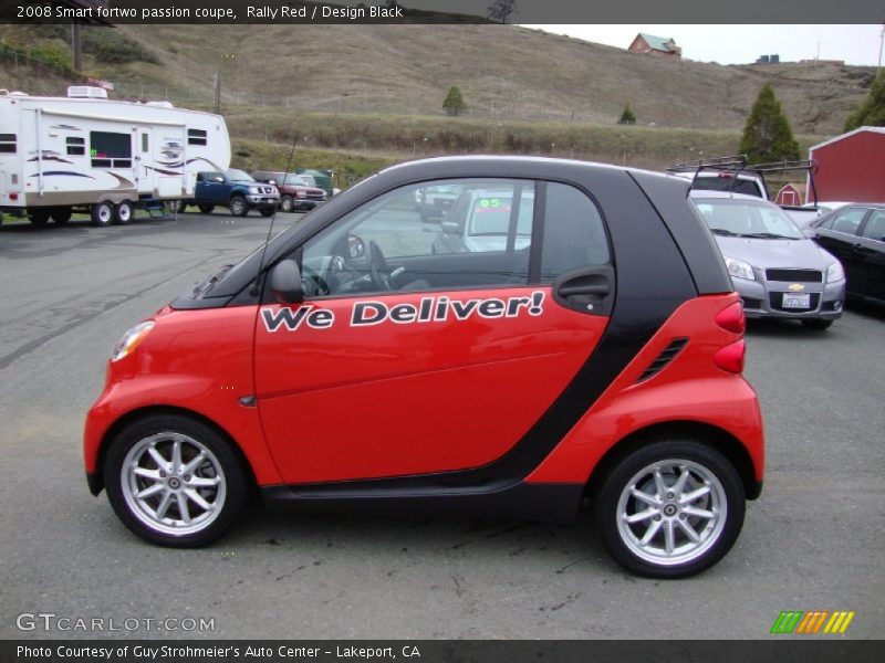 Rally Red / Design Black 2008 Smart fortwo passion coupe