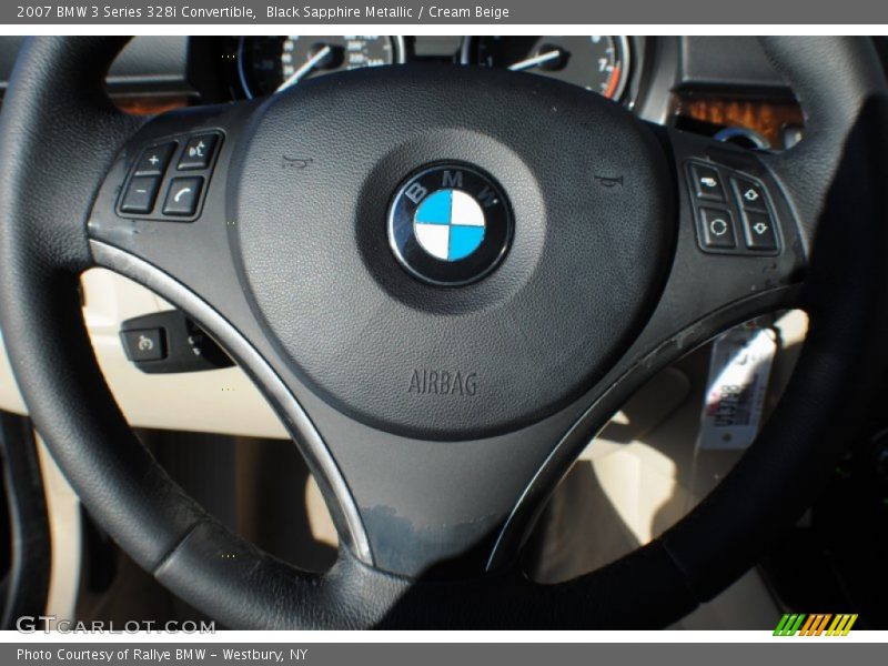 Black Sapphire Metallic / Cream Beige 2007 BMW 3 Series 328i Convertible