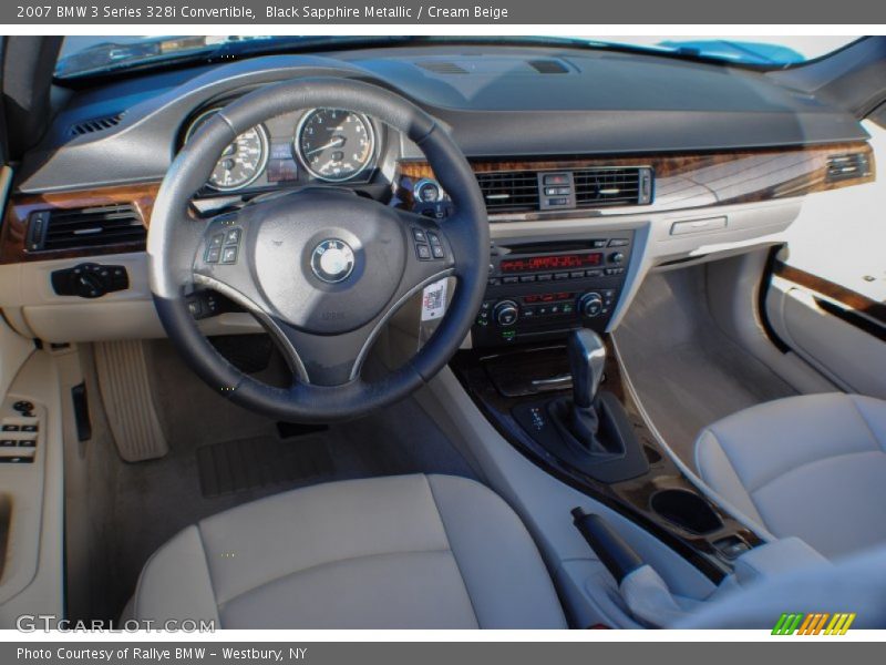 Black Sapphire Metallic / Cream Beige 2007 BMW 3 Series 328i Convertible