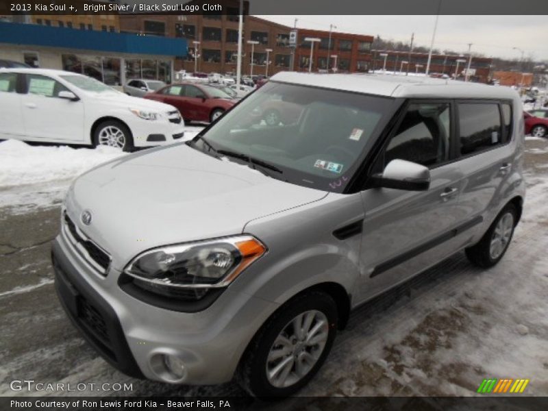 Bright Silver / Black Soul Logo Cloth 2013 Kia Soul +