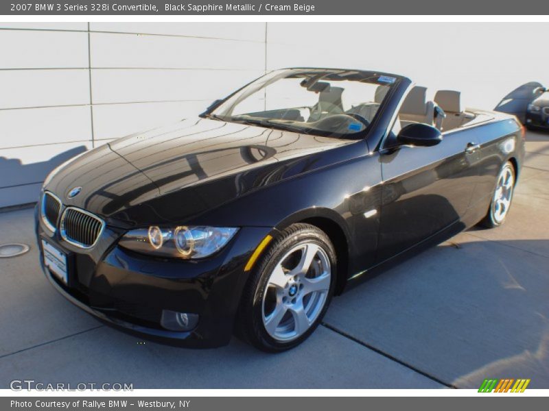 Black Sapphire Metallic / Cream Beige 2007 BMW 3 Series 328i Convertible