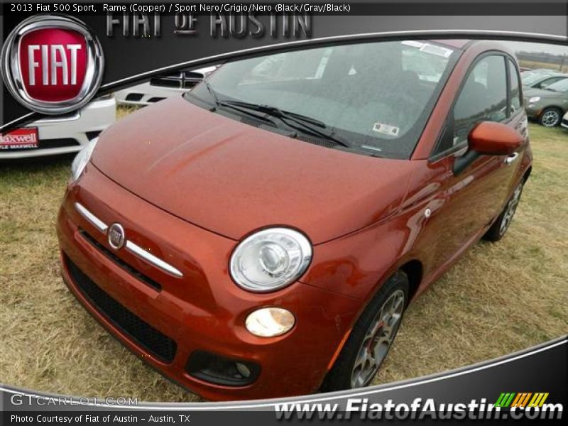 Rame (Copper) / Sport Nero/Grigio/Nero (Black/Gray/Black) 2013 Fiat 500 Sport