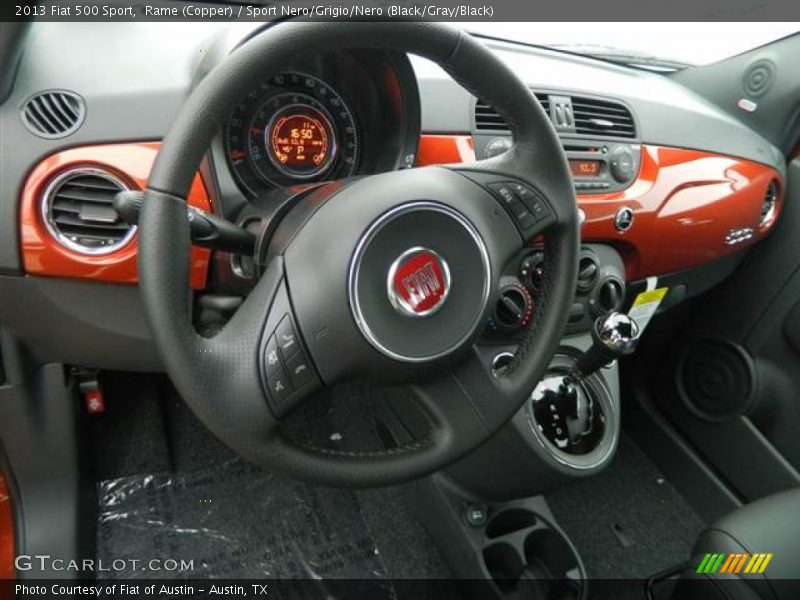 Rame (Copper) / Sport Nero/Grigio/Nero (Black/Gray/Black) 2013 Fiat 500 Sport