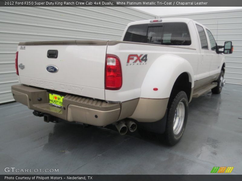 White Platinum Metallic Tri-Coat / Chaparral Leather 2012 Ford F350 Super Duty King Ranch Crew Cab 4x4 Dually
