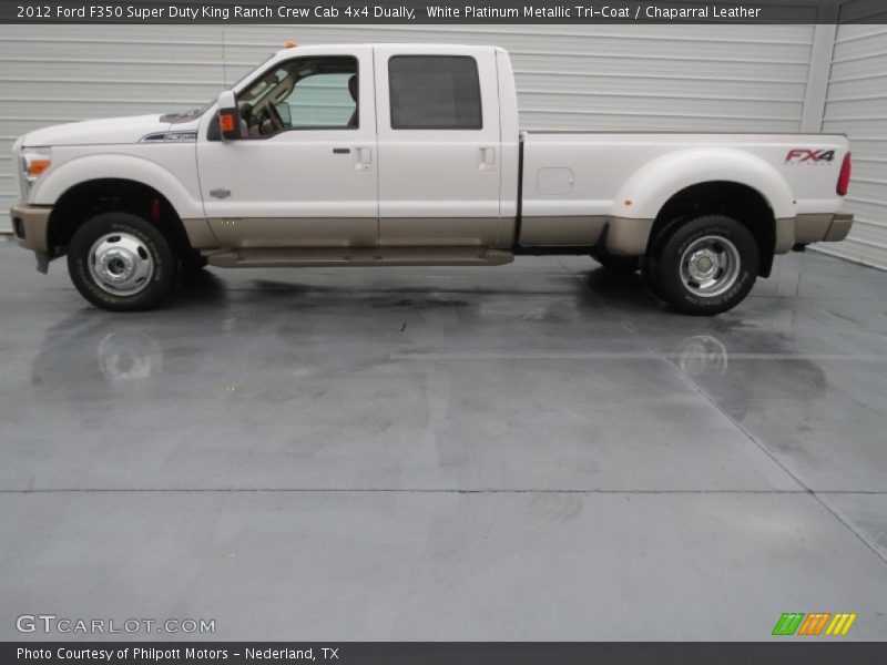 White Platinum Metallic Tri-Coat / Chaparral Leather 2012 Ford F350 Super Duty King Ranch Crew Cab 4x4 Dually