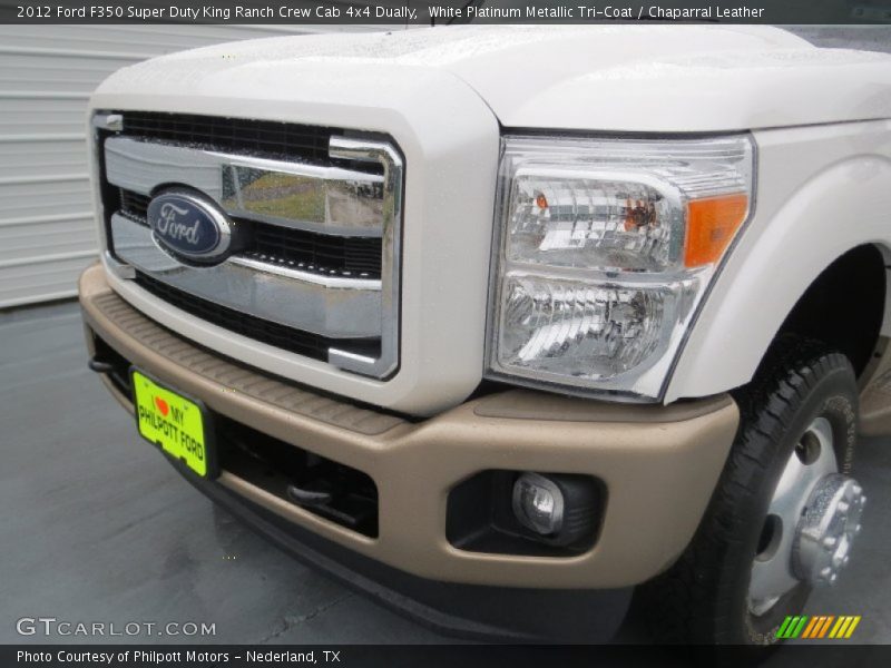 White Platinum Metallic Tri-Coat / Chaparral Leather 2012 Ford F350 Super Duty King Ranch Crew Cab 4x4 Dually