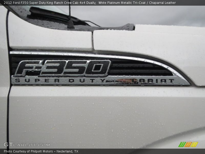White Platinum Metallic Tri-Coat / Chaparral Leather 2012 Ford F350 Super Duty King Ranch Crew Cab 4x4 Dually