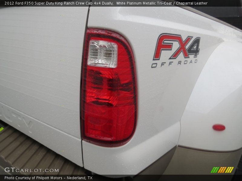 White Platinum Metallic Tri-Coat / Chaparral Leather 2012 Ford F350 Super Duty King Ranch Crew Cab 4x4 Dually