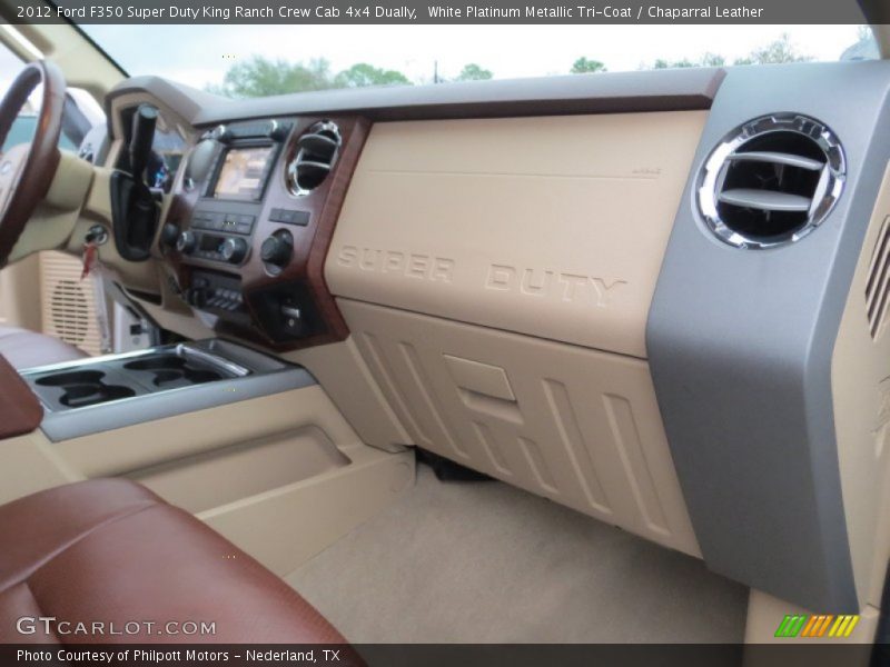 White Platinum Metallic Tri-Coat / Chaparral Leather 2012 Ford F350 Super Duty King Ranch Crew Cab 4x4 Dually