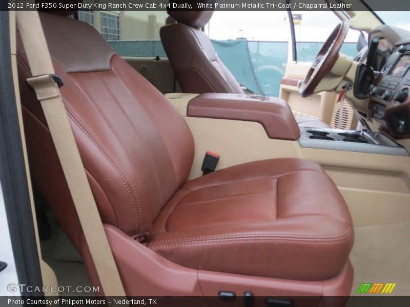 White Platinum Metallic Tri-Coat / Chaparral Leather 2012 Ford F350 Super Duty King Ranch Crew Cab 4x4 Dually