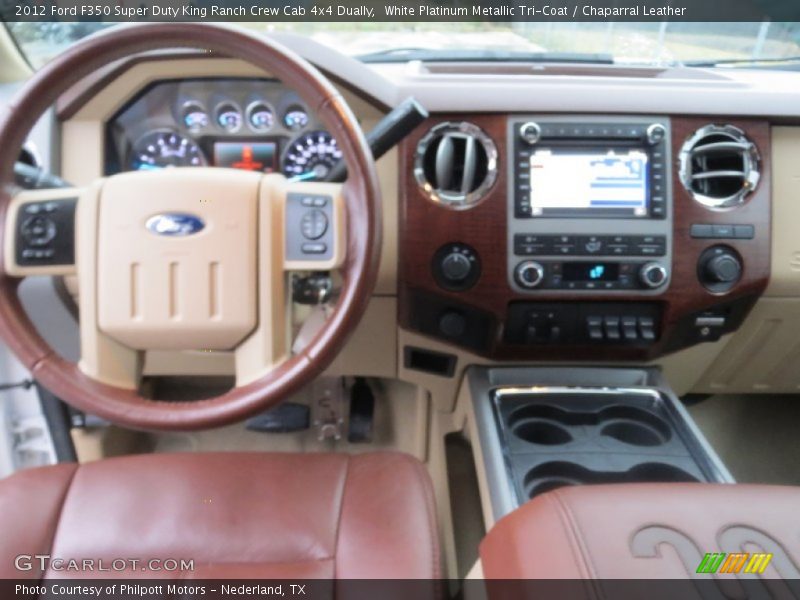 White Platinum Metallic Tri-Coat / Chaparral Leather 2012 Ford F350 Super Duty King Ranch Crew Cab 4x4 Dually