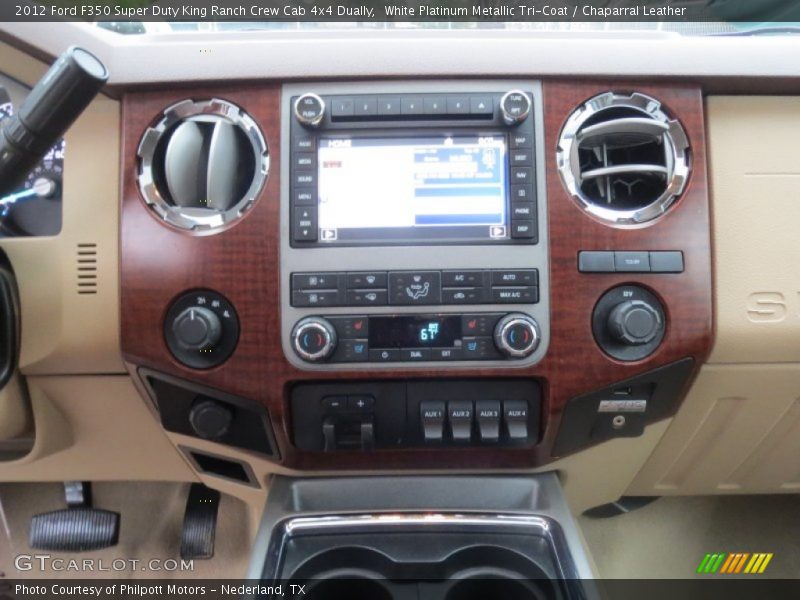 White Platinum Metallic Tri-Coat / Chaparral Leather 2012 Ford F350 Super Duty King Ranch Crew Cab 4x4 Dually