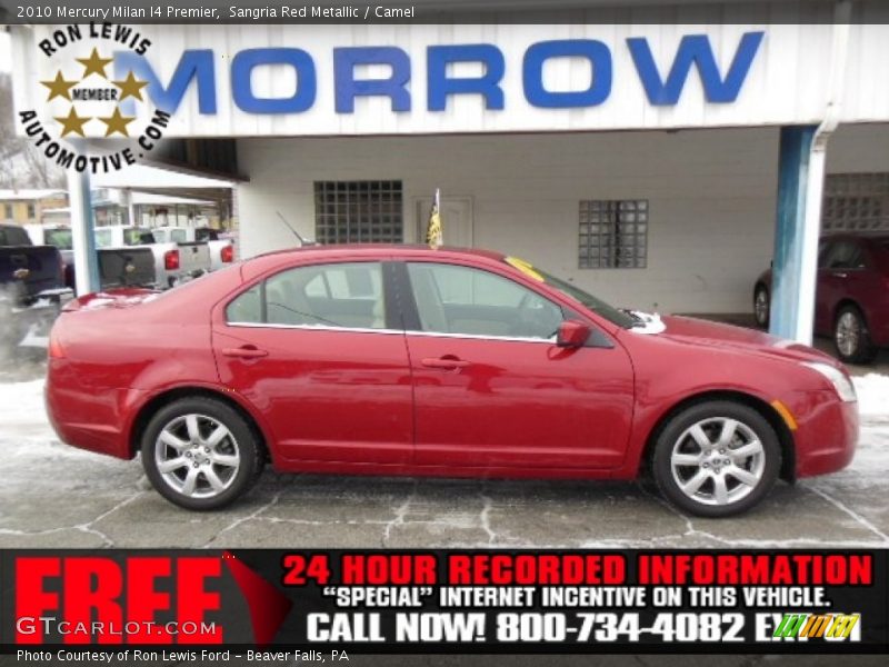 Sangria Red Metallic / Camel 2010 Mercury Milan I4 Premier