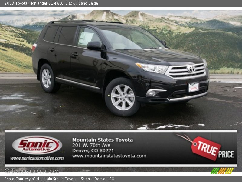 Black / Sand Beige 2013 Toyota Highlander SE 4WD