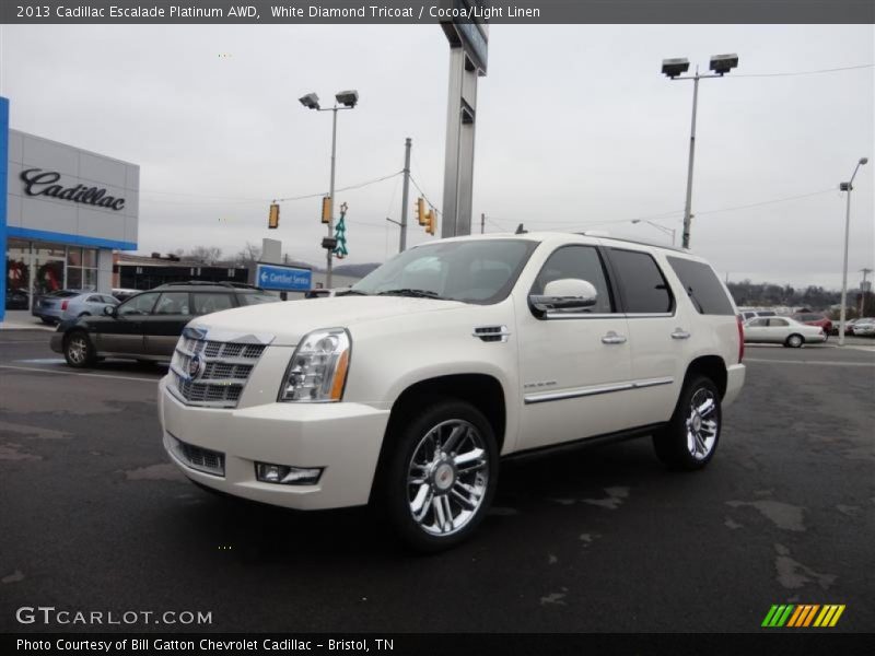 White Diamond Tricoat / Cocoa/Light Linen 2013 Cadillac Escalade Platinum AWD