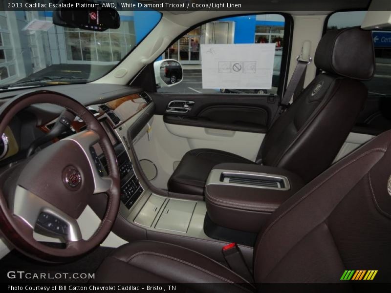 White Diamond Tricoat / Cocoa/Light Linen 2013 Cadillac Escalade Platinum AWD