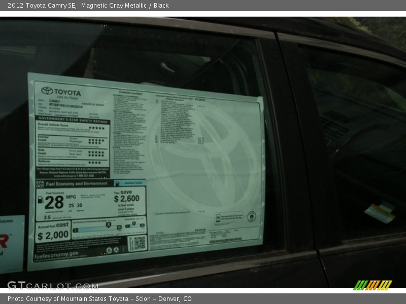 Magnetic Gray Metallic / Black 2012 Toyota Camry SE