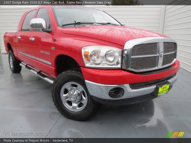 Flame Red / Medium Slate Gray 2007 Dodge Ram 1500 SLT Mega Cab 4x4