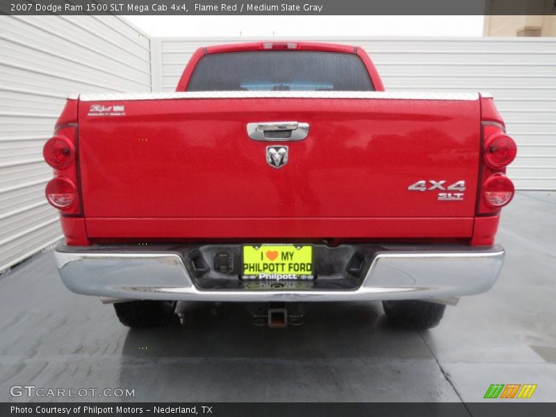Flame Red / Medium Slate Gray 2007 Dodge Ram 1500 SLT Mega Cab 4x4