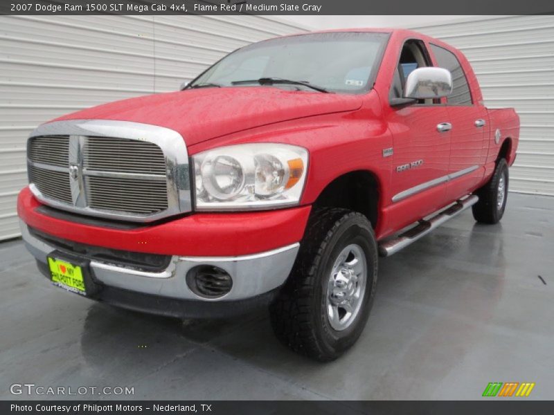 Flame Red / Medium Slate Gray 2007 Dodge Ram 1500 SLT Mega Cab 4x4