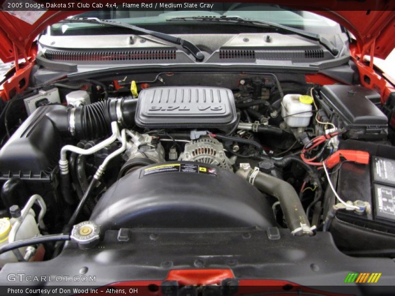 Flame Red / Medium Slate Gray 2005 Dodge Dakota ST Club Cab 4x4