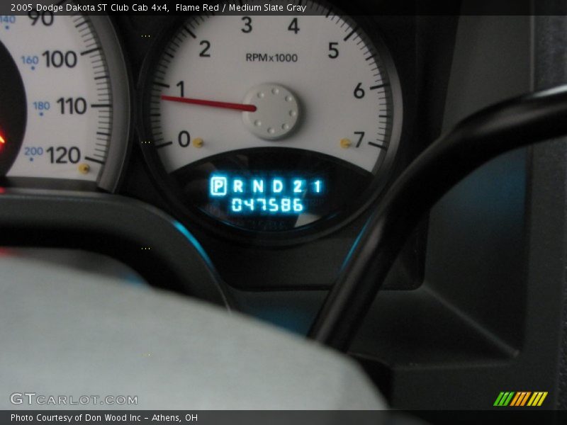 Flame Red / Medium Slate Gray 2005 Dodge Dakota ST Club Cab 4x4