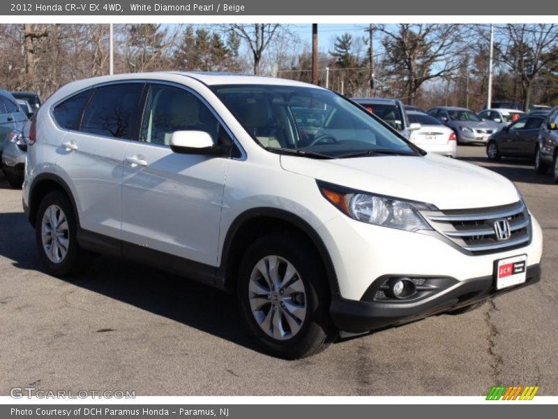 White Diamond Pearl / Beige 2012 Honda CR-V EX 4WD
