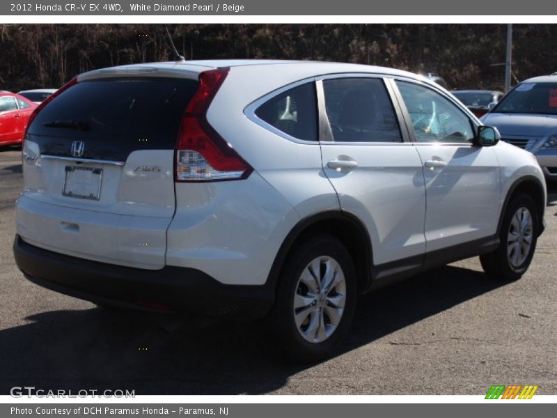 White Diamond Pearl / Beige 2012 Honda CR-V EX 4WD