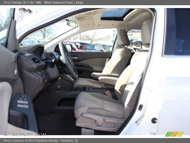 White Diamond Pearl / Beige 2012 Honda CR-V EX 4WD