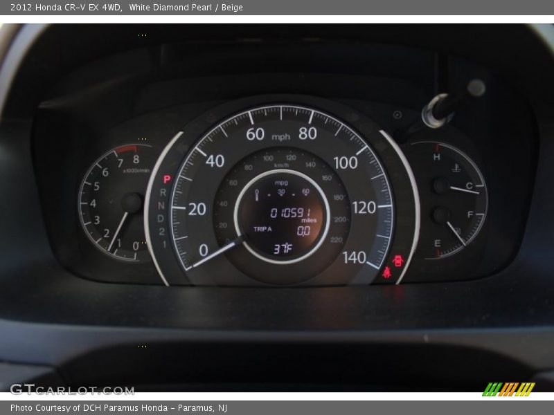 White Diamond Pearl / Beige 2012 Honda CR-V EX 4WD