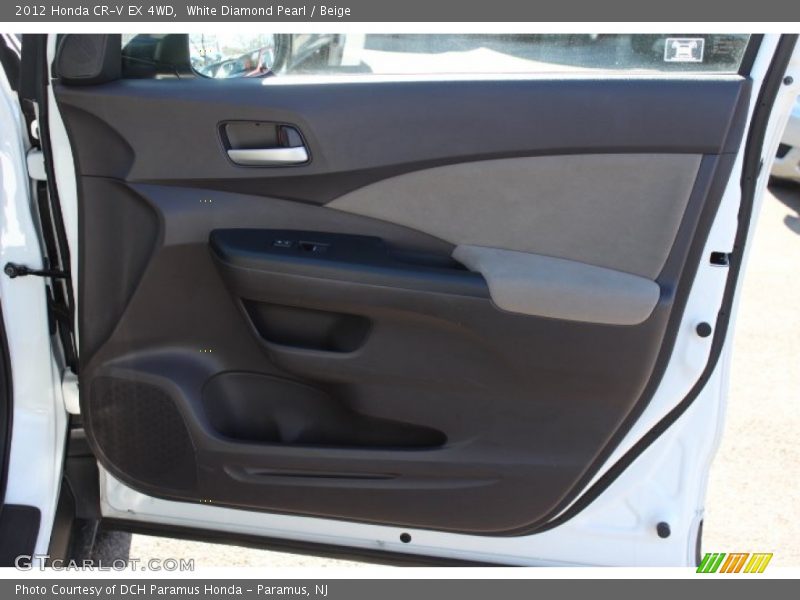 White Diamond Pearl / Beige 2012 Honda CR-V EX 4WD