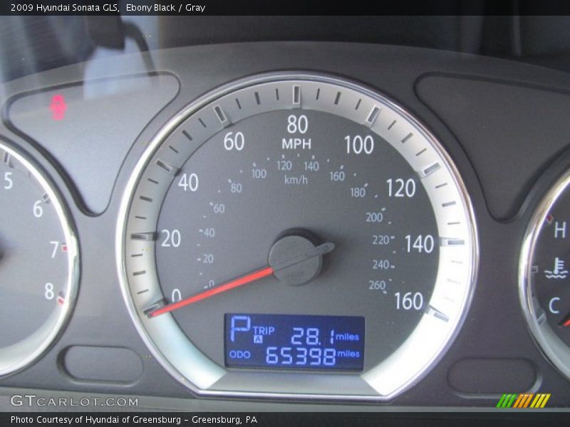 Ebony Black / Gray 2009 Hyundai Sonata GLS